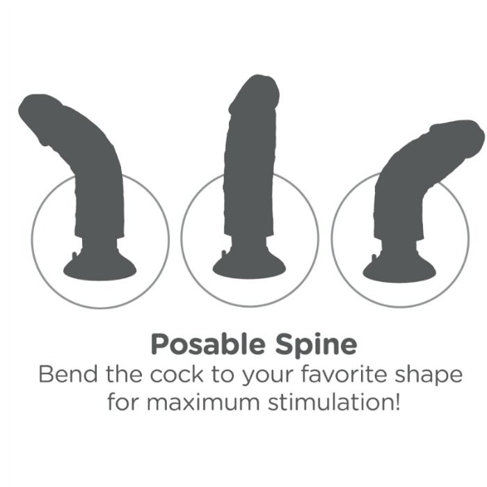 KING COCK - GODE VIBRATEUR AVEC TESTICULES 17.78 CM NATUREL