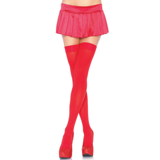 LEGAVENUE - bas autofixants en nylon rouge