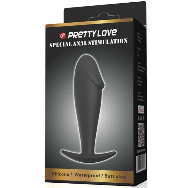 PRETTY LOVE - plug anal en forme de pénis en silicone noir