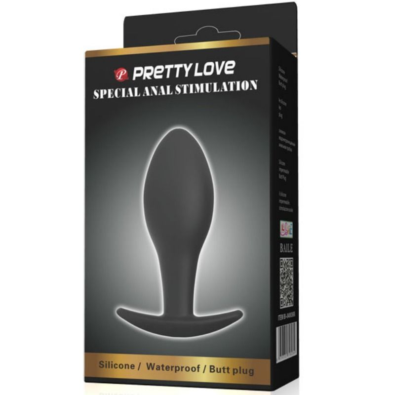 PRETTY LOVE - plug anal ancre en silicone 8.5 cm noir