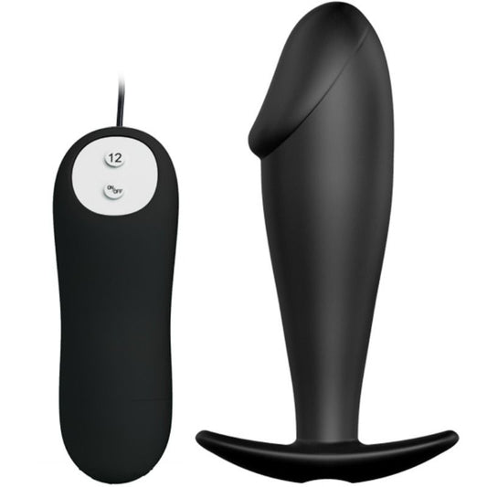 PRETTY LOVE - plug anal en silicone forme pénis et vibrant noir