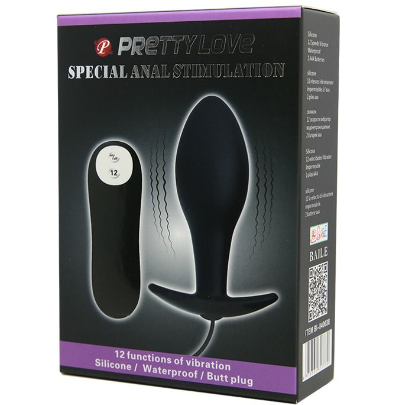 PRETTY LOVE - plug anal en forme d’ancre vibrant noir