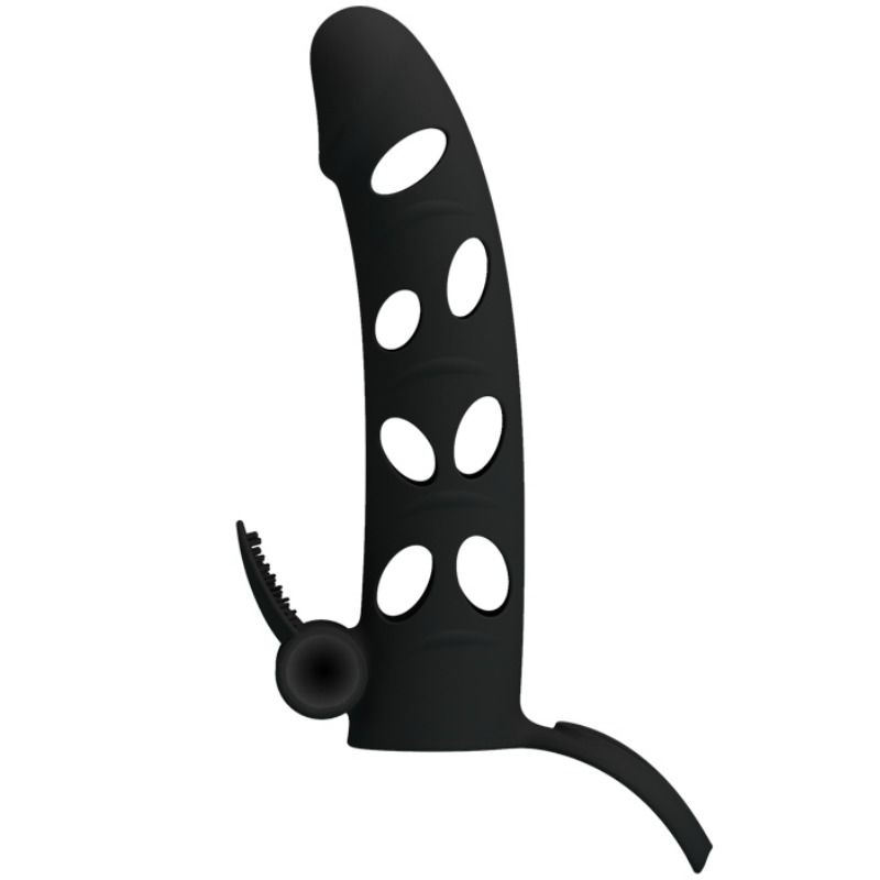 PRETTY LOVE - extension de pénis en silicone avec vibration 15.2 cm