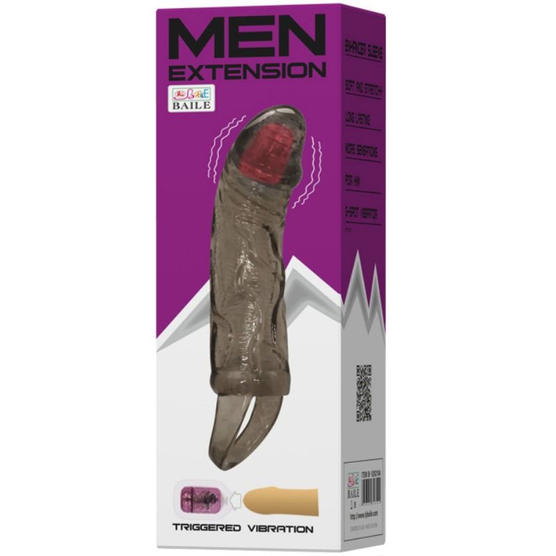 BAILE - extension de pénis avec vibration et sangle pour testicules 13.5 cm