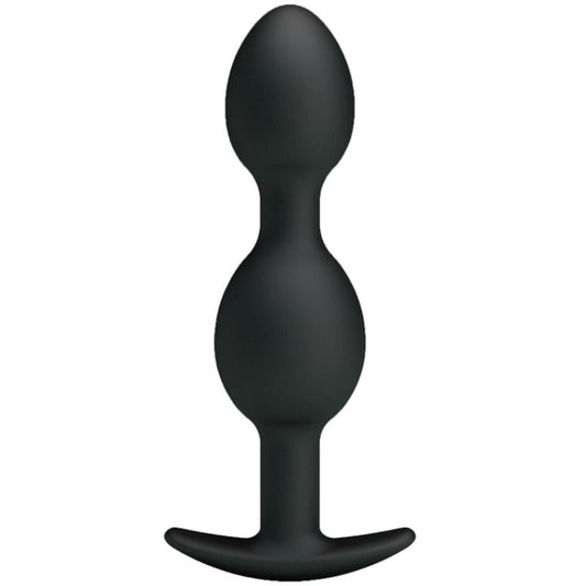 PRETTY LOVE - sonde anal perlée en silicone 12.5 cm noires