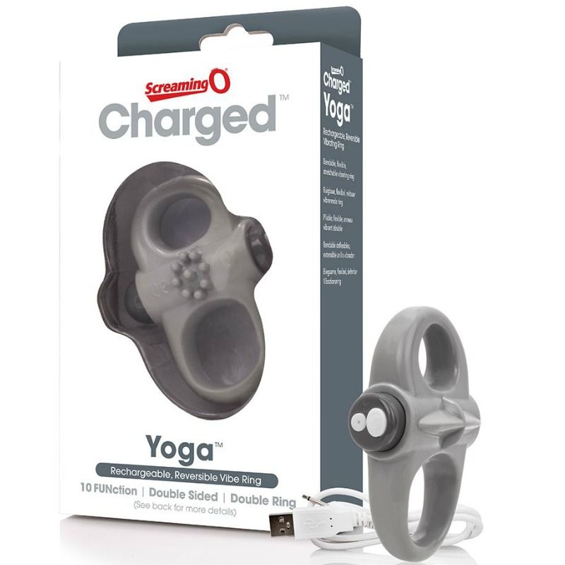 SCREAMING O - anneau pénien vibrant rechargeable yoga gris