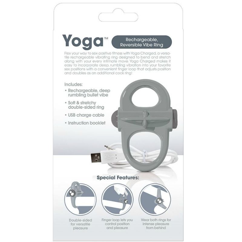 SCREAMING O - anneau pénien vibrant rechargeable yoga gris