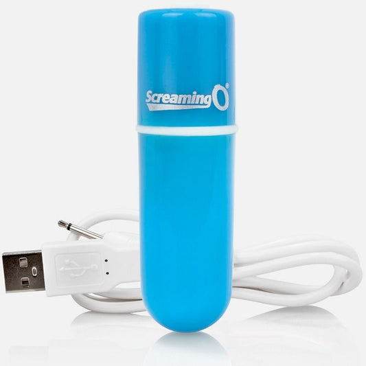 SCREAMING O - VOOOM mini vibromasseur rechargeable type bullet bleu