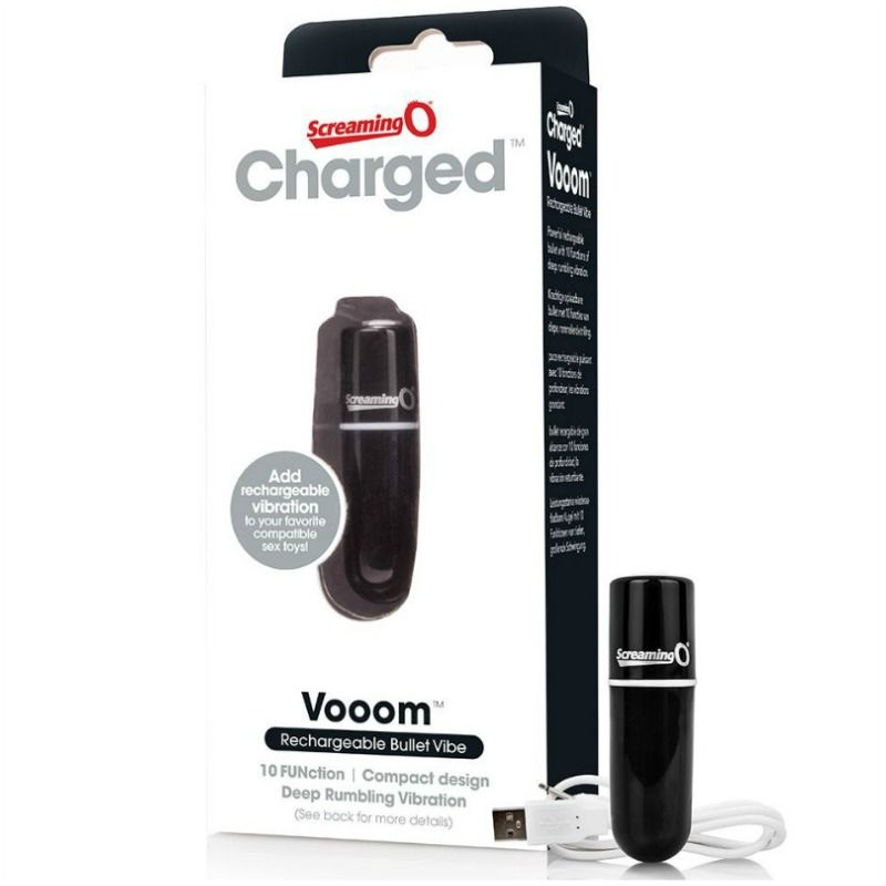 SCREAMING O - VOOOM mini vibromasseur rechargeable type bullet noir