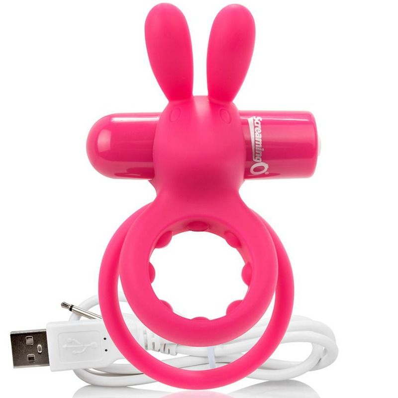 SCREAMING O – OHARE anneau pénien double rechargeable lapin rose