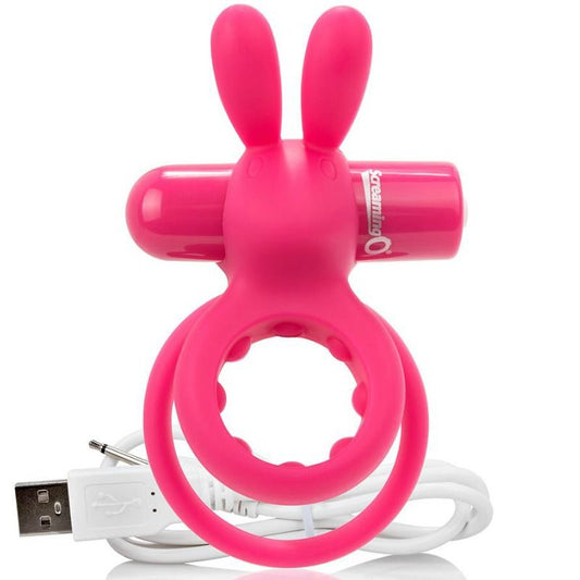 SCREAMING O – OHARE anneau pénien double rechargeable lapin rose