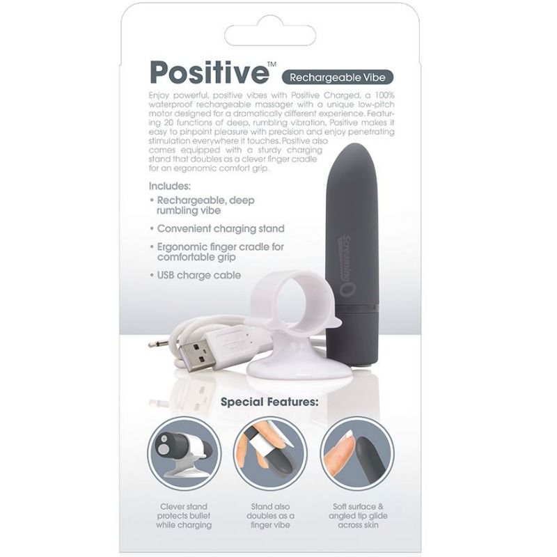 SCREAMING O - POSITIVE vibromasseur rechargeable gris