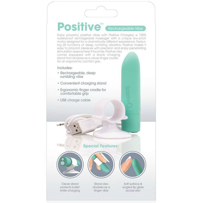 SCREAMING O - POSITIVE vibromasseur rechargeable vert