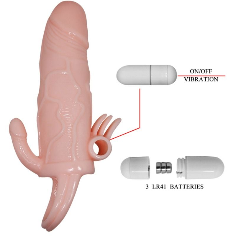 BAILE – BRAVEMAN extenseur de pénis réaliste stimulation clitoris et anal 16.5 cm