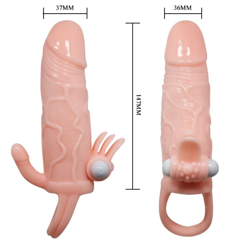 BAILE – BRAVEMAN extenseur de pénis réaliste stimulation clitoris et anal 16.5 cm