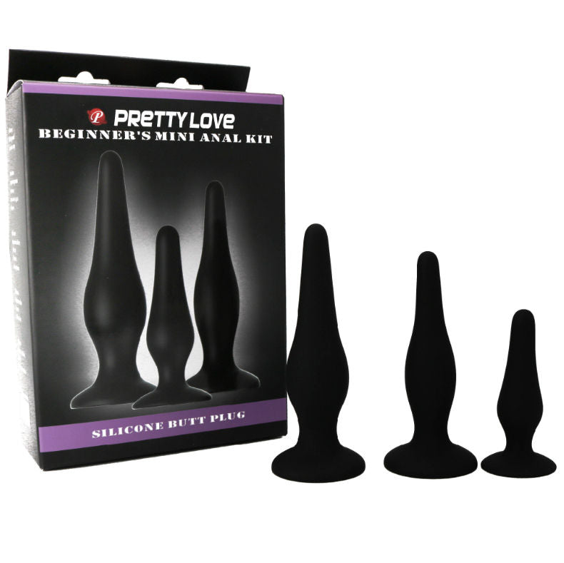 PRETTY LOVE - kit d'initiation, 3 plugs anal en silicone