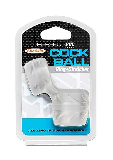 PERFECT FIT - SILASKIN COCK&BALL anneau pénien et testiculaire transparent