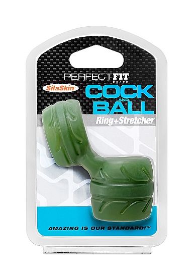 PERFECT FIT - SILASKIN COCK&BALL anneau pénien et testiculaire vert