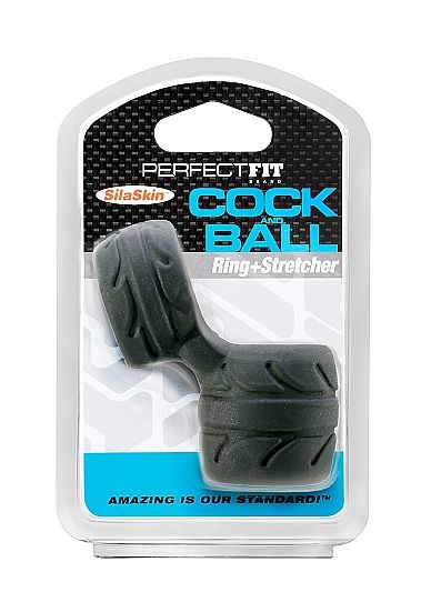 PERFECT FIT - SILASKIN COCK&BALL anneau pénien et testiculaire noir