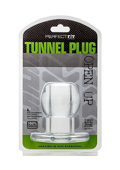 PERFECT FIT - TUNNEL PLUG plug anal en silicone transparent taille L