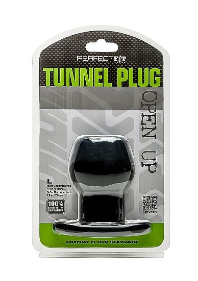 PERFECT FIT - TUNNEL PLUG plug anal en silicone noir taille L