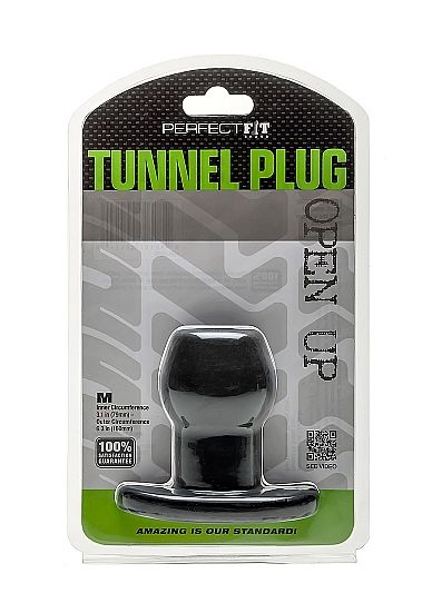 PERFECT FIT - TUNNEL PLUG plug anal en silicone noir taille M