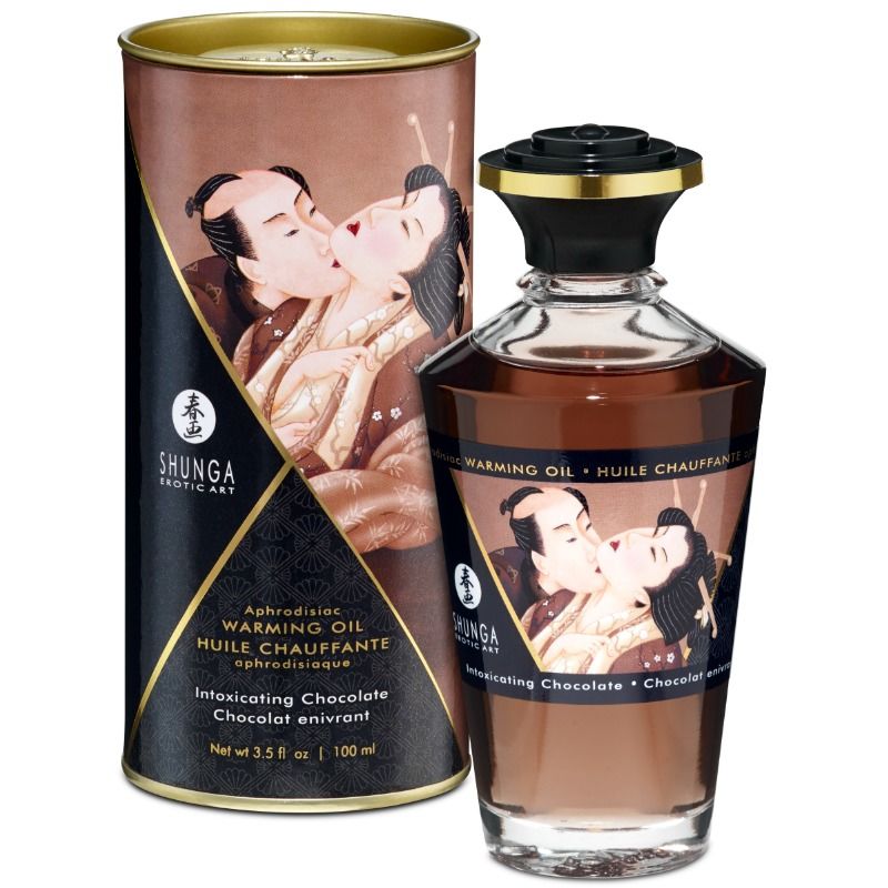 SHUNGA - HUILE DE MASSAGE À EFFET CHALEUR SAVEUR INTENSE DE CHOCOLAT 100 ML