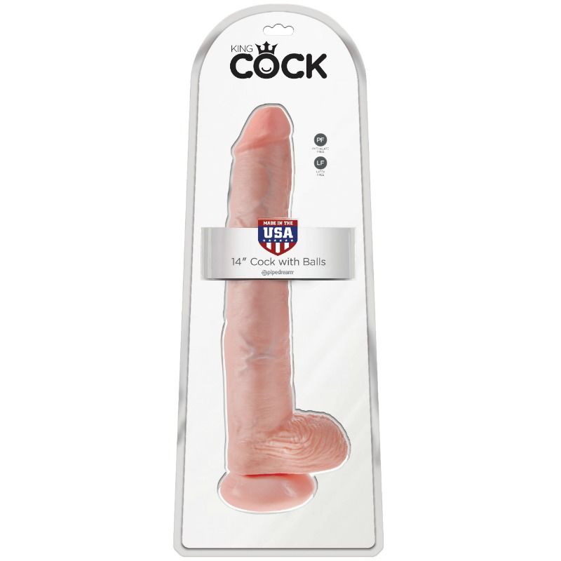 KING COCK - gode avec testicules 35.6 cm - chair