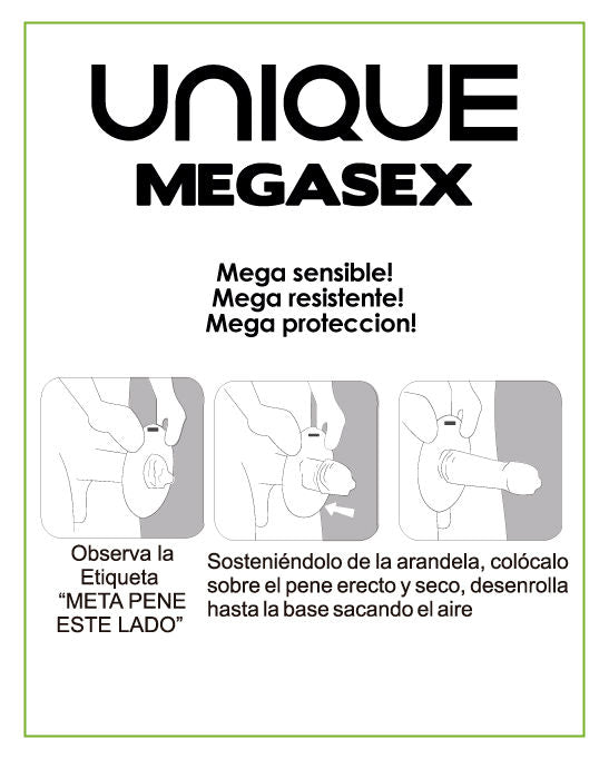 UNIQ - MEGASEX SANS LATEX SENSITIVE PRÉSERVATIFS 3 UNITÉS