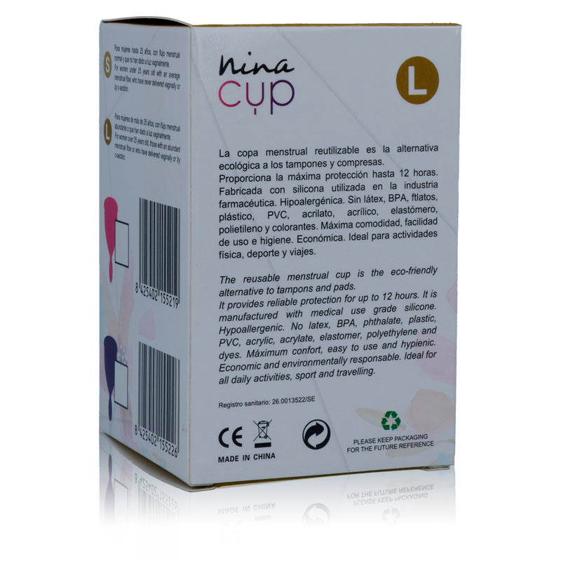 NINA KIKÍ - COUPE MENSTRUELLE ROSE TAILLE L