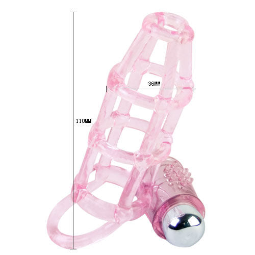 BAILE – extension de pénis avec anneau en silicone vibrant rose