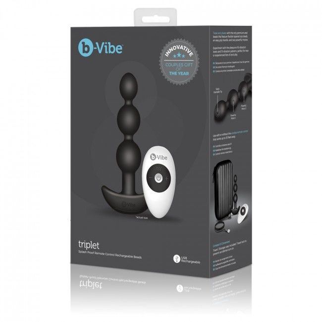 B-VIBE - TRIPLET ANAL TÉLÉCOMMANDE BILLES NOIRES