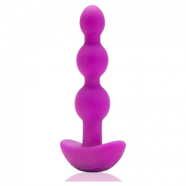 B-VIBE – TRIPLET plug anal perlé vibrant télécommandé violet