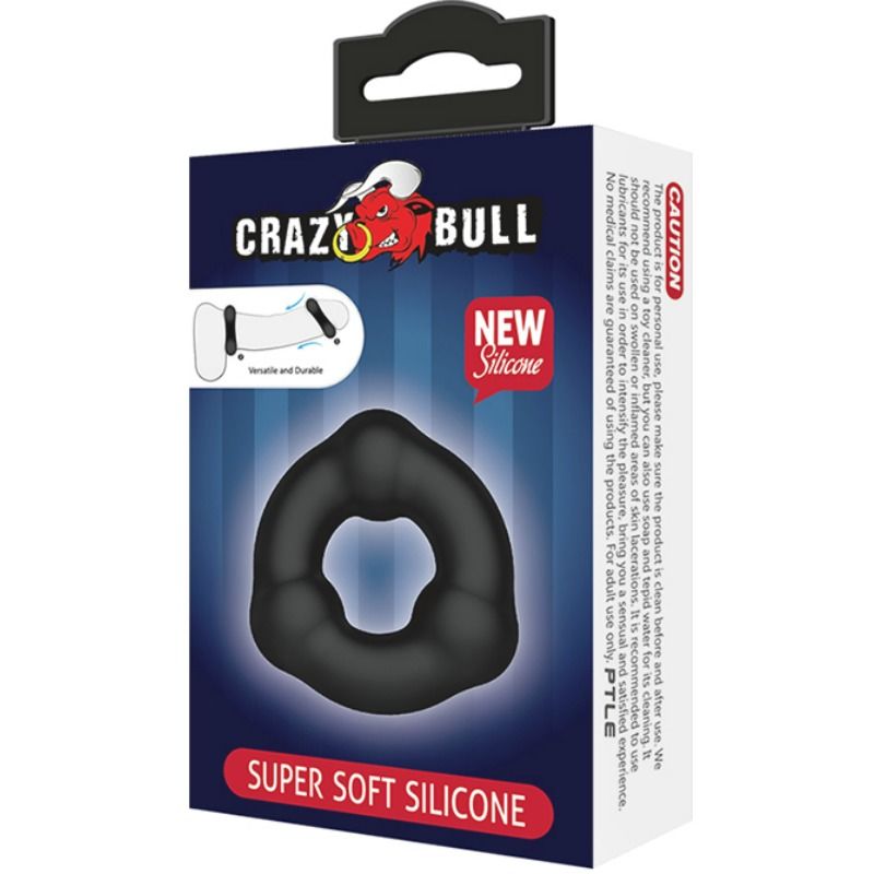 CRAZY BULL - double anneau pénien ondulé en silicone doux médical