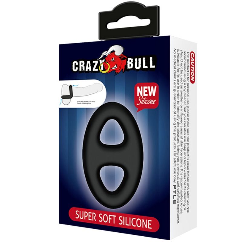 CRAZY BULL - double anneau pénien en silicone doux médical