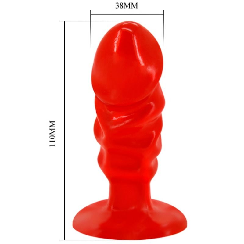 BAILE - plug anal unisexe avec ventouse rouge