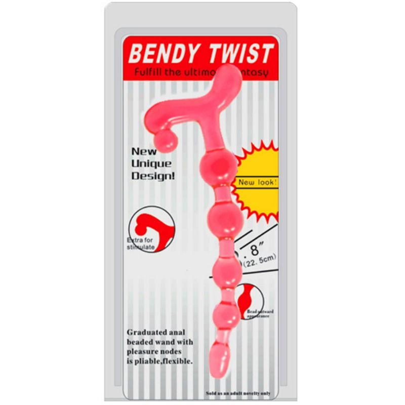 BAILE - sonde anal perlée rouges BENDY TWIST