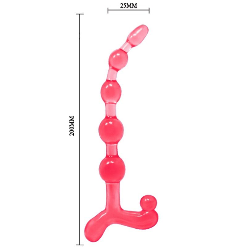 BAILE - sonde anal perlée rouges BENDY TWIST