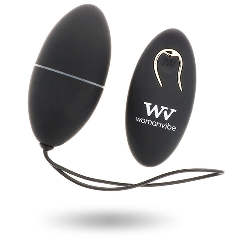 WOMANVIBE - ALSAN oeuf vibrant télécommandé noir silicone noir