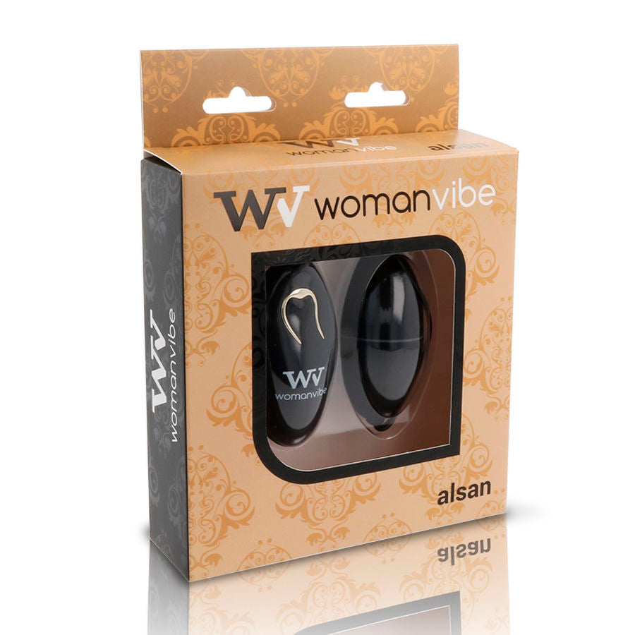 WOMANVIBE - ALSAN oeuf vibrant télécommandé noir silicone noir