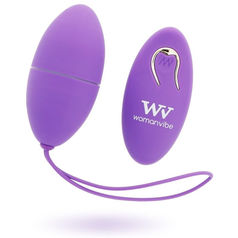 WOMANVIBE - ALSAN oeuf vibrant télécommandé noir silicone violet