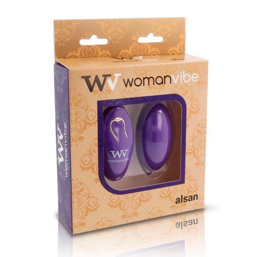 WOMANVIBE - ALSAN oeuf vibrant télécommandé noir silicone violet