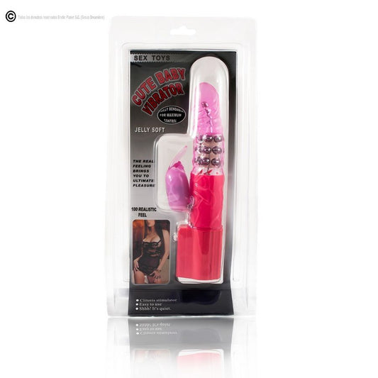 BAILE - vibromasseur lapin rose avec superstimulateur