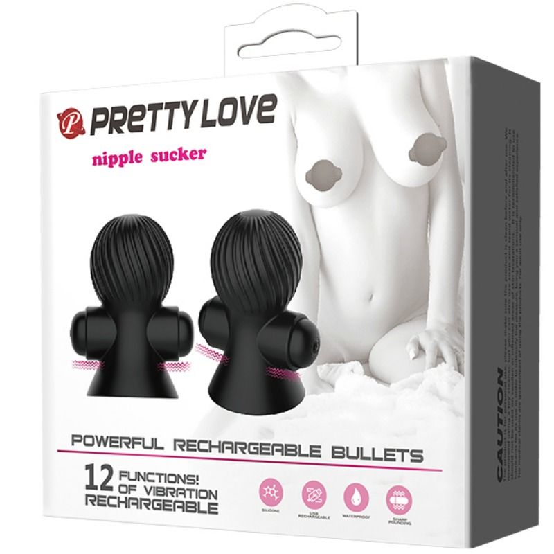 PRETTY LOVE - ventouses vibrantes de tétons 12 modes de vibration