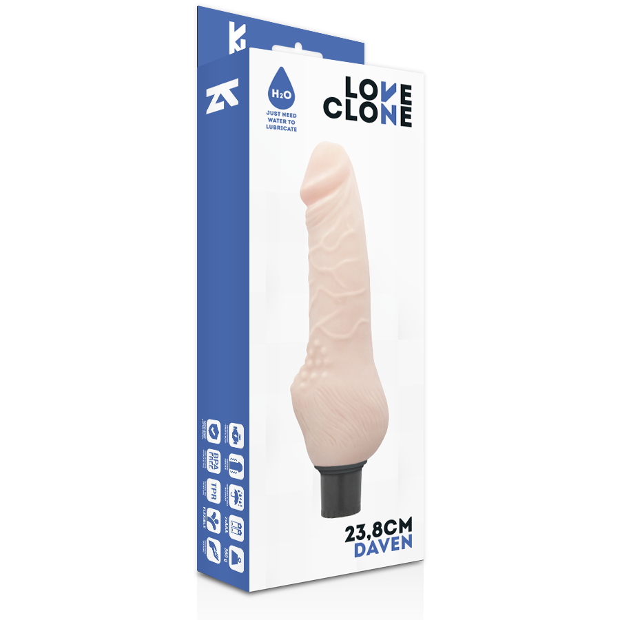 LOVECLONE - DAVEN autolubrification réaliste 23.8 cm -o- 3.8 cm