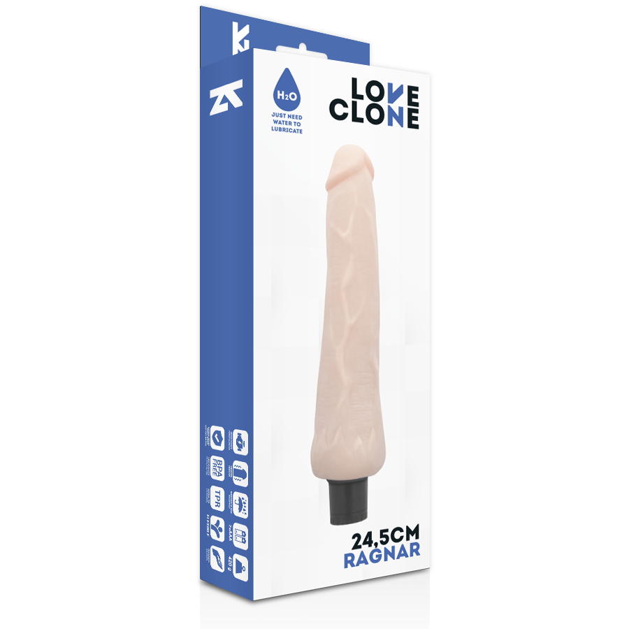 LOVECLONE - vibromasseur autolubrifiant RAGNAR 24.5 cm -o- 3.5 cm