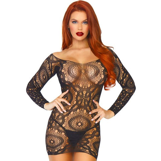 LEGAVENUE - mini-robe en dentelle avec manches longues TU