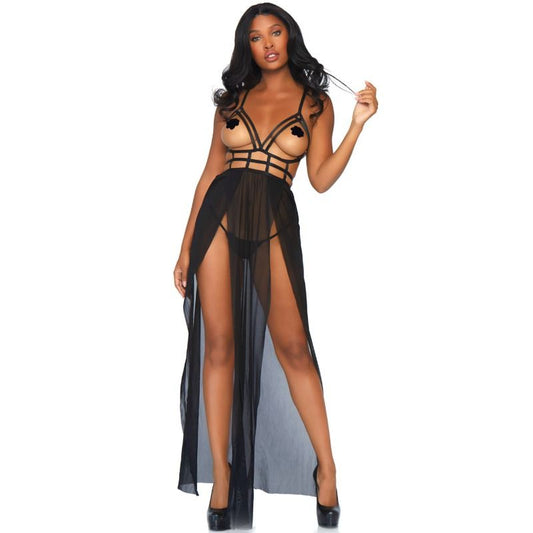 LEGAVENUE - robe sensuelle longue transparente et string S/M