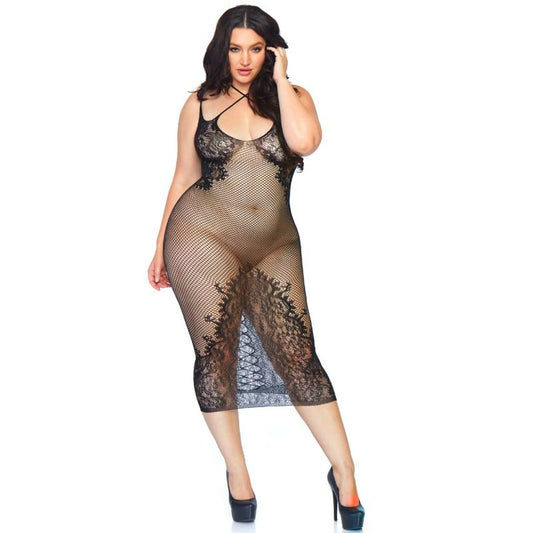 LEGAVENUE - robe en résille avec double bretelles grande taille