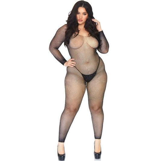 LEGAVENUE – bodystocking (collant de corps) en résille grande taille